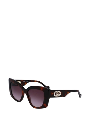 LIU JO logo-plaque cat-eye sunglasses - Brown