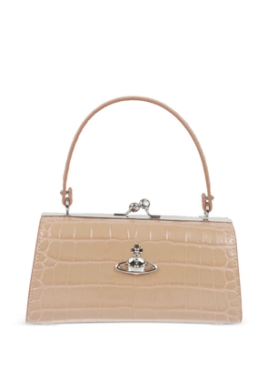 Vivienne Westwood XL Doll crocodile-effect Orb tote bag - Neutrals