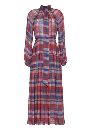 Adam Lippes Sigrid madras chiffon dress - Red