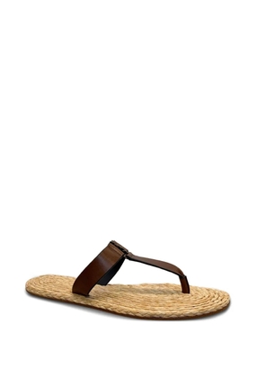 Saint Laurent Babylone leather sandals - Brown