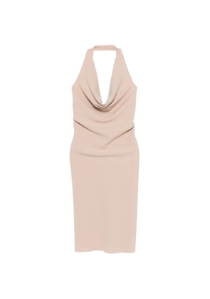 Moschino Pre-Owned 2000s cowl-neck halterneck dress - Neutrals