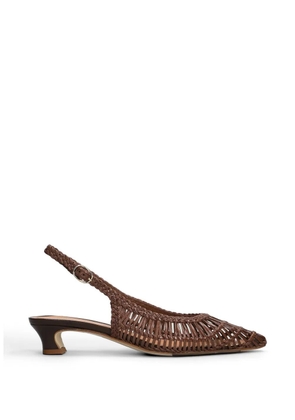 Julie Dee woven slingback pumps - Brown