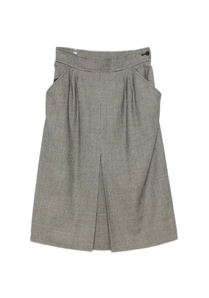 Saint Laurent Pre-Owned 1980s houndstooth-pattern pleated skirt - Neutrals