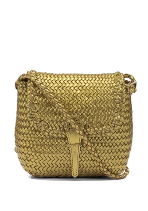 DRAGON DIFFUSION Mini city woven leather shoulder bag - Gold