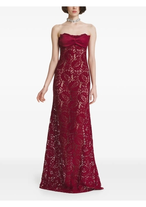 2310 STUDIO bow-detail lace dress - Red