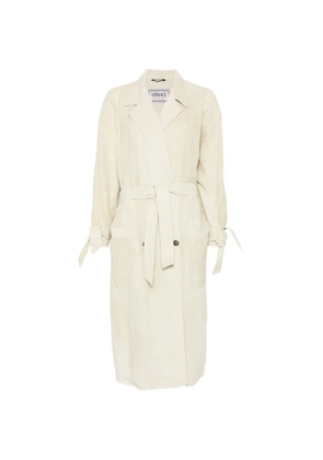 Versace Pre-Owned 1980s belted double-breasted coat - Neutrals