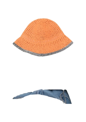 Missoni crochet-knit striped-trim bucket hat - Orange