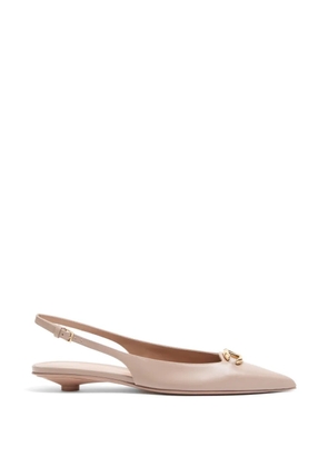 Valentino Garavani VLogoThe Bold Edition calfskin slingback ballerinas 20mm - Neutrals