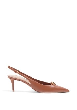 Valentino Garavani VLogo The Bold Edition slingback pumps in calfskin 60mm - Brown