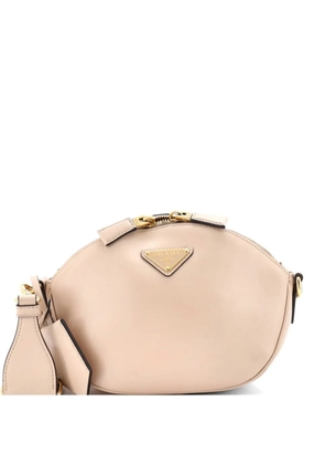 Prada Pre-Owned Triangle Logo Zip-Top Leather Mini crossbody bag - Neutrals