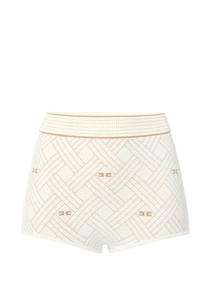 Elisabetta Franchi diamond-jacquard knit shorts - Neutrals