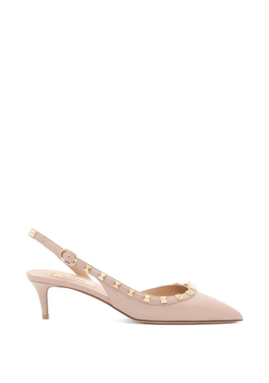 Valentino Garavani Rockstud calfskin slingback pump 50mm - Neutrals