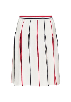 Thom Browne crochet-stitch variegated-stripe skirt - White