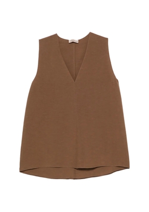 Blanca Vita v-neck sleeveless blouse - Brown