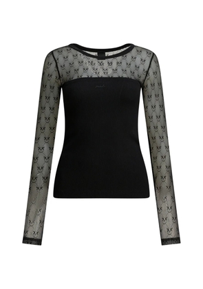 PINKO patterned long-sleeve T-shirt - Black