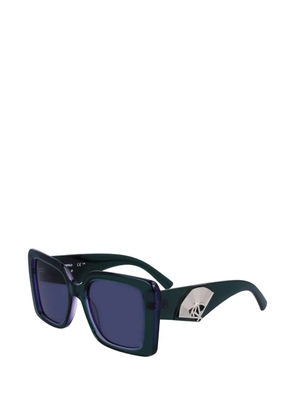 Karl Lagerfeld fan-detail square-frame sunglasses - Green