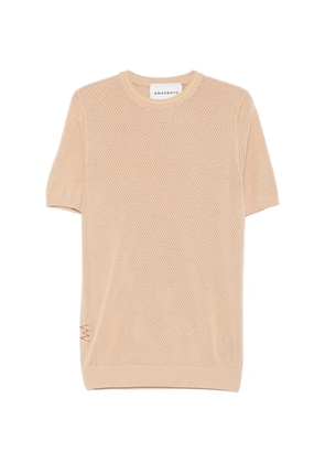 AMARANTO open-knit T-shirt - Neutrals
