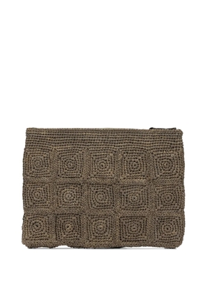 IBELIV woven-raffia clutch bag - Brown
