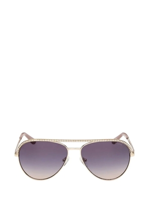 GUESS EYEWEAR crystal-embellished pilot sunglasses - Gold