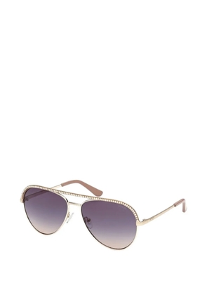 GUESS EYEWEAR crystal-embellished pilot sunglasses - Gold