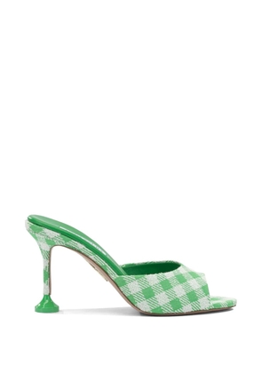 Aquazzura check-pattern open-toe mules - Green