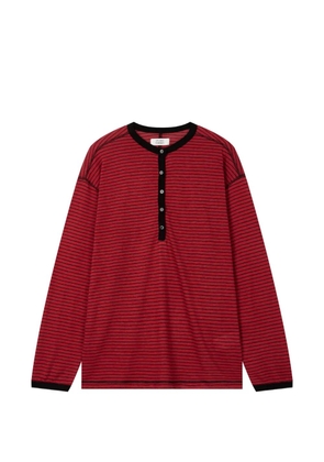TOMBOY striped henley-neck T-shirt - Red