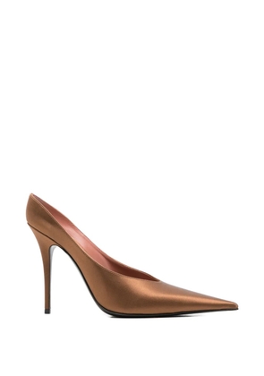 Amina Muaddi Anok pointed-toe pumps - Brown