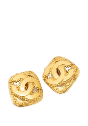 CHANEL Pre-Owned Interlocking CC earrings - Gold