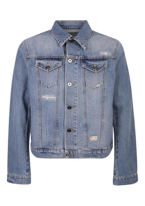 14BROS distressed pocket denim jacket - Blue