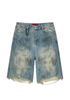 ACUPUNCTURE 1993 distressed faded-effect shorts - Blue
