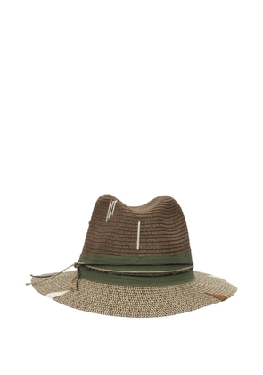THE HAT GANG bead-embellished raffia hat - Brown