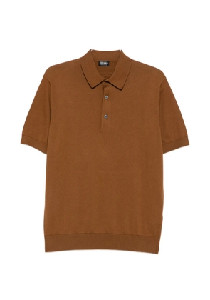 Zegna short-sleeve knitted polo shirt - Brown