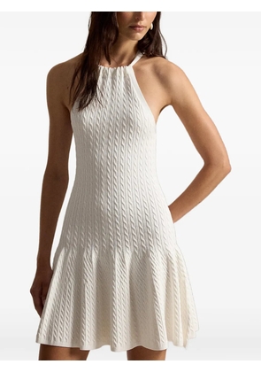 Polo Ralph Lauren mini cable-knit halterneck dress - Neutrals