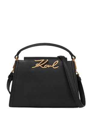 Karl Lagerfeld Signature top-handle crossbody bag - Black