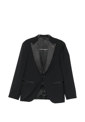 Manuel Ritz satin-lapel single-breasted suit (set of three) - Black