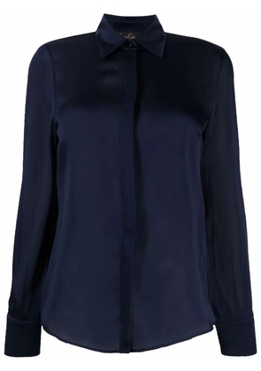 Carine Gilson long-sleeve silk shirt - Blue