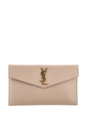 Saint Laurent Pre-Owned Uptown Pouch Leather clutch bag - Neutrals