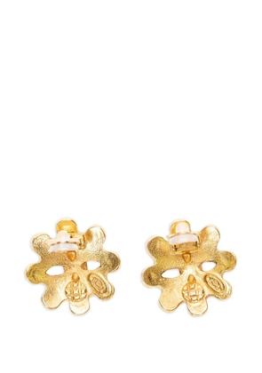 CHANEL Pre-Owned CC Floral earrings - Gold