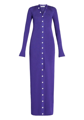 The Attico ribbed-knit cardigan dress - Purple