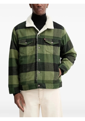 Levi's check-pattern shearling-collar jacket - Green