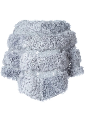 Valentino Garavani lace panelled cape - Grey