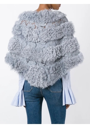 Valentino Garavani lace panelled cape - Grey