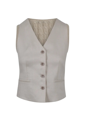 Max Mara cable-knit panelled waistcoat - Neutrals