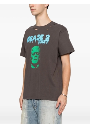 DAGGER graphic-print distressed T-shirt - Grey