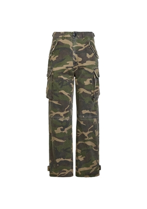 FOUND camouflage-print utility cargo pants - Green