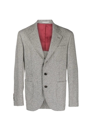 Brunello Cucinelli houndstooth-pattern blazer - Grey