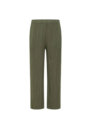Gongdid Design plissé-effect striped trousers - Green