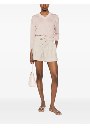 Herno drawstring-waist pleated shorts - Neutrals
