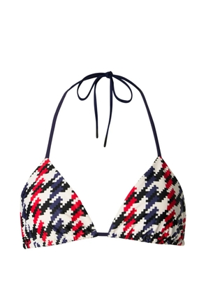 Perfect Moment houndstooth-print bikini top - White