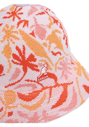 Kangol floral-intarsia bucket hat - Pink